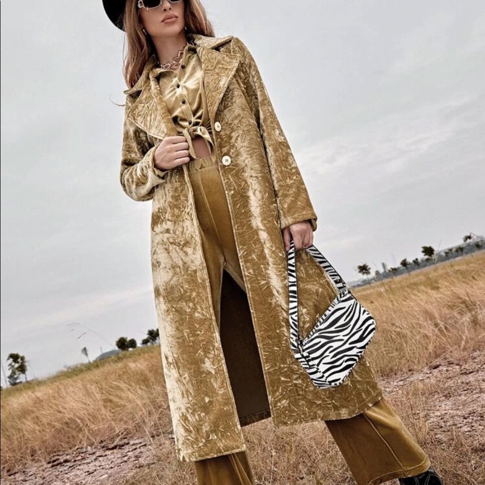 Velvet duster coat